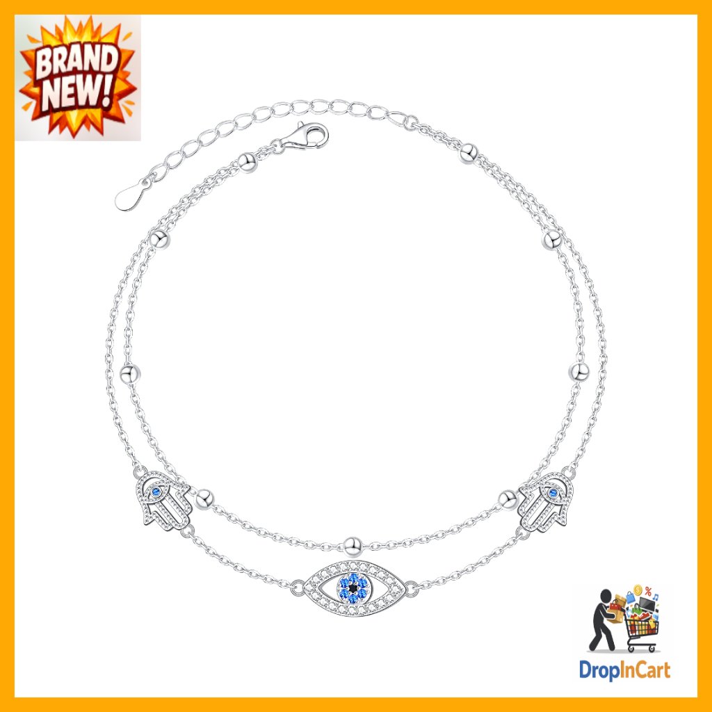 925 Sterling Silver Layered Anklet Adjustable Dainty Minimal Beach Foot Chain